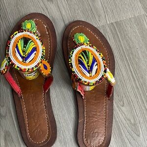 Colorful Beaded Sandals